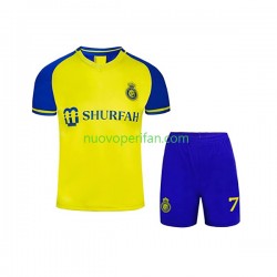 Maglie da Calcio Al-Nassr Ronaldo 7 Bambino Prima Tenuta 2022-2023 Maniche Corte