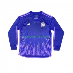 Maglie da Calcio Argentina Uomo Trasferta Tenuta Mondiali 2022 Maniche Lunghe