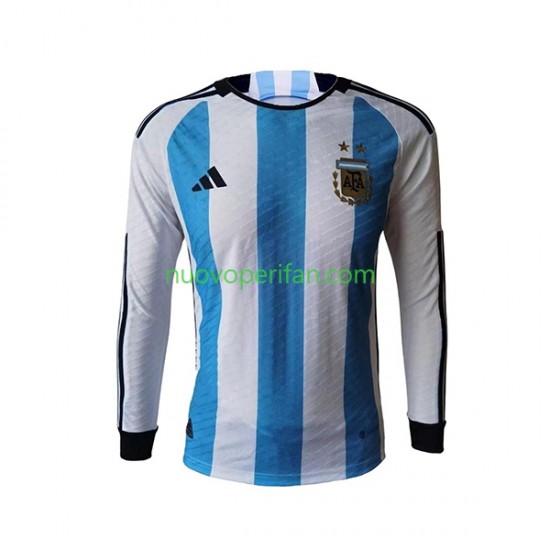 Maglie da Calcio Argentina Uomo Prima Tenuta Mondiali 2022 Maniche Lunghe