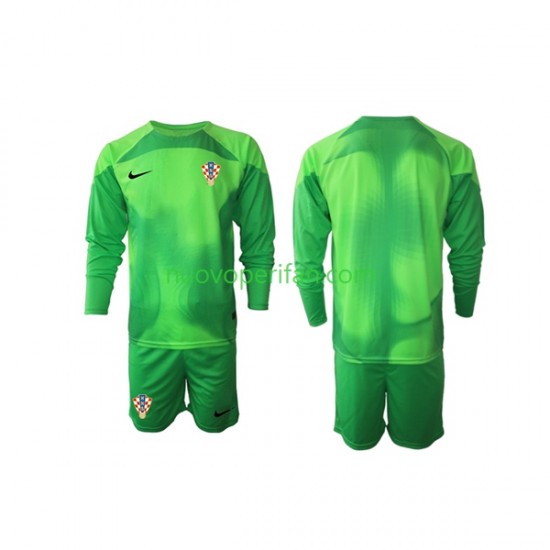Maglie da Calcio Croazia Portiere Bambino Trasferta Tenuta Mondiali 2022 Maniche Lunghe
