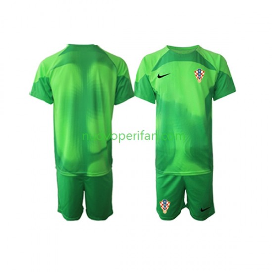 Maglie da Calcio Croazia Portiere Bambino Trasferta Tenuta Mondiali 2022 Maniche Corte