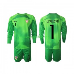 Maglie da Calcio Croazia Livakovic 1 Portiere Bambino Trasferta Tenuta Mondiali 2022 Maniche Lunghe