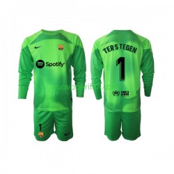 Maglie da Calcio FC Barcelona Ter Stegen 1 Portiere Bambino Prima Tenuta 2022-2023 Maniche Lunghe
