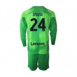 Maglie da Calcio Inter Milan Andre Onana 24 Portiere Bambino Alternativa Tenuta 2022-2023 Maniche Lunghe