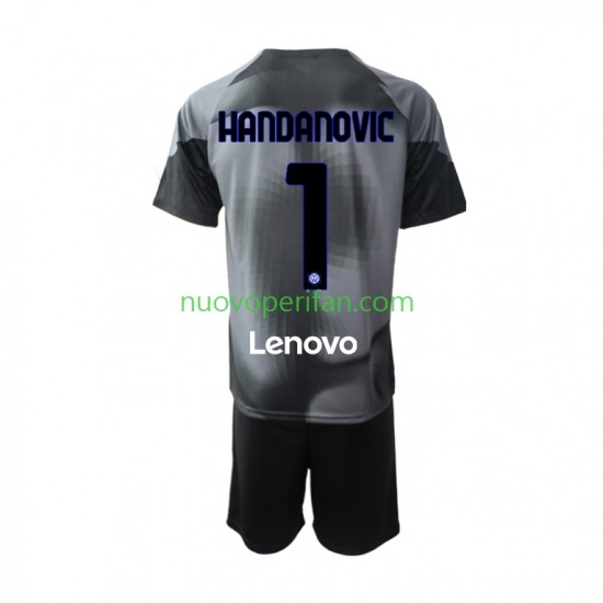 Maglie da Calcio Inter Milan Samir Handanovic 1 Portiere Bambino Prima Tenuta 2022-2023 Maniche Corte