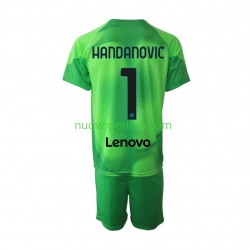 Maglie da Calcio Inter Milan Samir Handanovic 1 Portiere Bambino Alternativa Tenuta 2022-2023 Maniche Corte