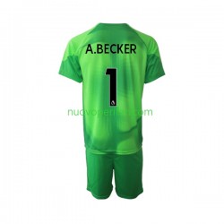 Maglie da Calcio Liverpool A.Becker 1 Portiere Bambino Alternativa Tenuta 2022-2023 Maniche Corte