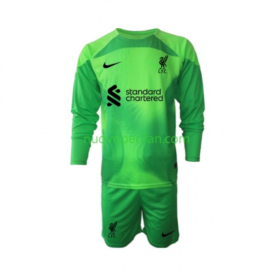 Maglie da Calcio Liverpool Portiere Bambino Alternativa Tenuta 2022-2023 Maniche Lunghe