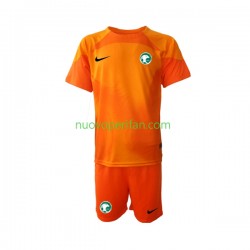 Maglie da Calcio Arabia Saudita Portiere Bambino Trasferta Tenuta Mondiali 2022 Maniche Corte