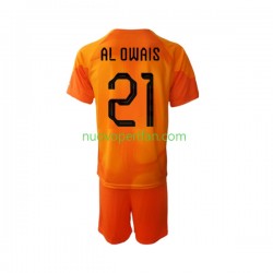 Maglie da Calcio Arabia Saudita Mohammed Al-Owais 21 Portiere Bambino Trasferta Tenuta Mondiali 2022 Maniche Corte