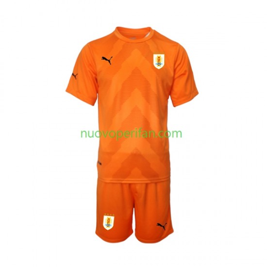 Maglie da Calcio Uruguay Portiere Bambino Trasferta Tenuta Mondiali 2022 Maniche Corte