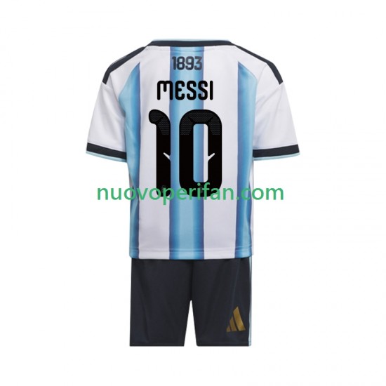 Maglie da Calcio Argentina Lionel Messi 10 Bambino Prima Tenuta Mondiali 2026 Maniche Corte