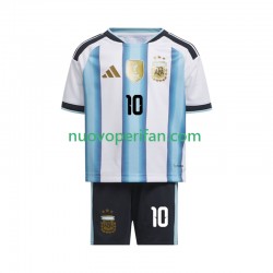 Maglie da Calcio Argentina Lionel Messi 10 Bambino Prima Tenuta Mondiali 2026 Maniche Corte