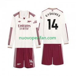 Maglie da Calcio Arsenal Gyokeres 14 Bambino Alternativa Tenuta 2025-2026 Maniche Lunghe
