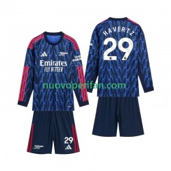 Maglie da Calcio Arsenal Havertz 29 Bambino Trasferta Tenuta 2025-2026 Maniche Lunghe