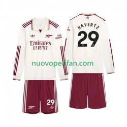 Maglie da Calcio Arsenal Havertz 29 Bambino Alternativa Tenuta 2025-2026 Maniche Lunghe