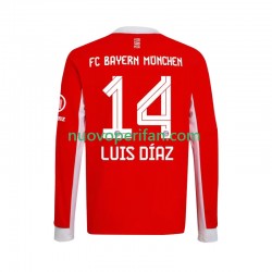 Maglie da Calcio FC Bayern München Luis Diaz 14 Uomo Prima Tenuta 2025-2026 Maniche Lunghe