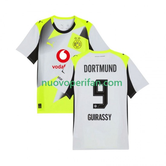 Maglie da Calcio Borussia Dortmund Serhou Guirassy 9 Uomo Trasferta Tenuta 2025-2026 Maniche Corte