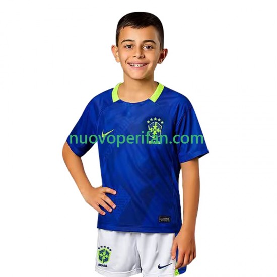 Maglie da Calcio Brasile Bambino Trasferta Tenuta 2025-2026 Maniche Corte