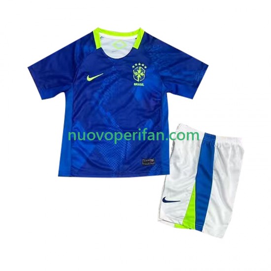 Maglie da Calcio Brasile Bambino Trasferta Tenuta 2025-2026 Maniche Corte