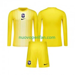 Maglie da Calcio Francia Portiere Bambino Prima Tenuta 2025 Maniche Lunghe