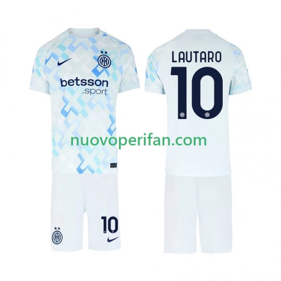 Maglie da Calcio Inter Milan Lautaro Martinez 10 Bambino Trasferta Tenuta 2025-2026 Maniche Corte