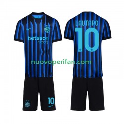 Maglie da Calcio Inter Milan Lautaro Martinez 10 Bambino Prima Tenuta 2025-2026 Maniche Corte