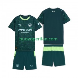 Maglie da Calcio Manchester City Bambino Quarta Tenuta 2025-2026 Maniche Corte