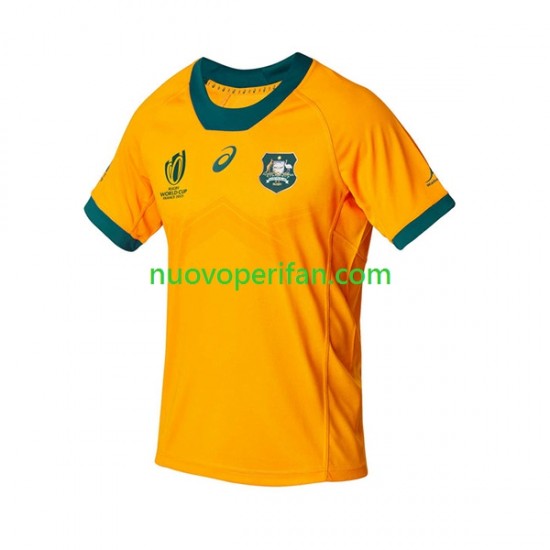 Maglie da Rugby Australia Uomo Prima Tenuta World Cup 2023 Maniche Corte