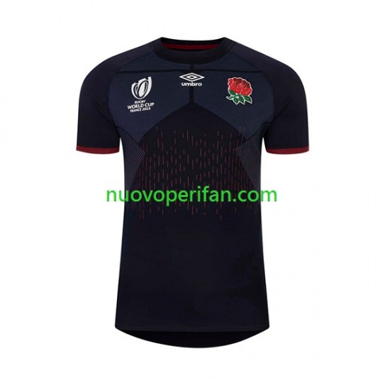 Maglie da Rugby Inghilterra Uomo Trasferta Tenuta World Cup 2023 Maniche Corte
