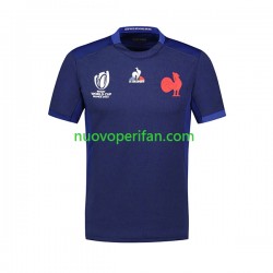 Maglie da Rugby Francia Uomo Prima Tenuta World Cup 2023 Maniche Corte