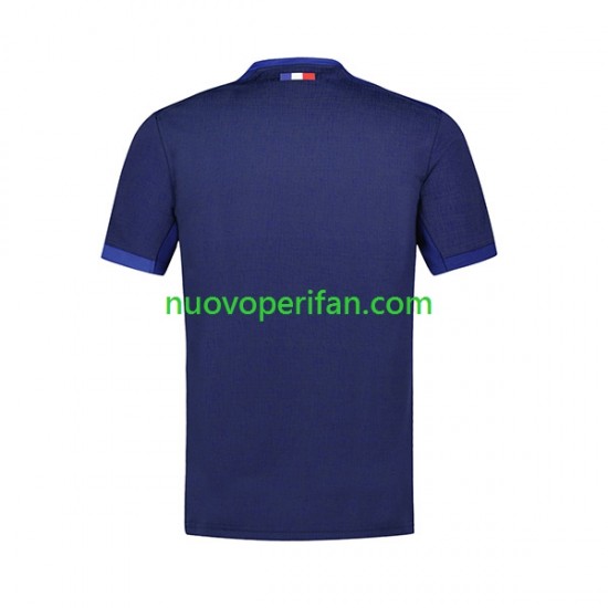 Maglie da Rugby Francia Uomo Prima Tenuta World Cup 2023 Maniche Corte