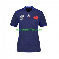 Maglie da Rugby Francia Donna Prima Tenuta World Cup 2023 Maniche Corte