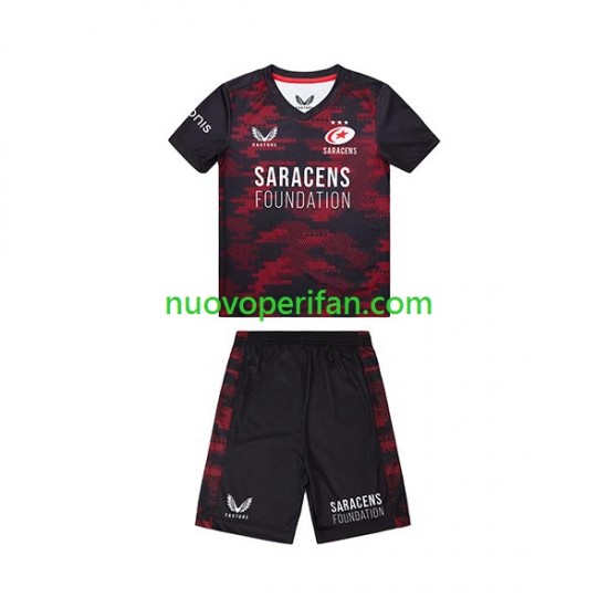 Maglie da Rugby Saracens Bambino Prima Tenuta 2023 Maniche Corte