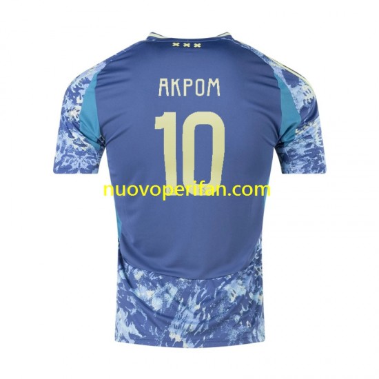 Maglie da Calcio AFC Ajax Chuba Akpom 10 Uomo Trasferta Tenuta 2024-2025 Maniche Corte