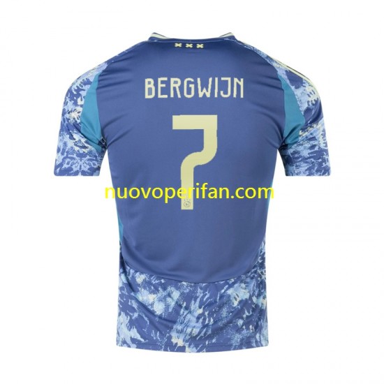Maglie da Calcio AFC Ajax Steven Bergwijn 7 Uomo Trasferta Tenuta 2024-2025 Maniche Corte