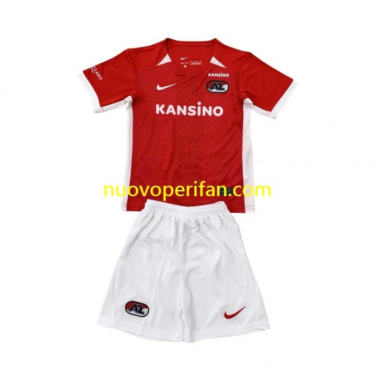 Maglie da Calcio AZ Alkmaar Bambino Prima Tenuta 2024-2025 Maniche Corte