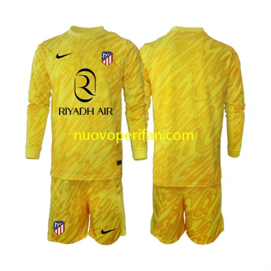 Maglie da Calcio Atlético Madrid Portiere Bambino Alternativa Tenuta 2024-2025 Maniche Lunghe