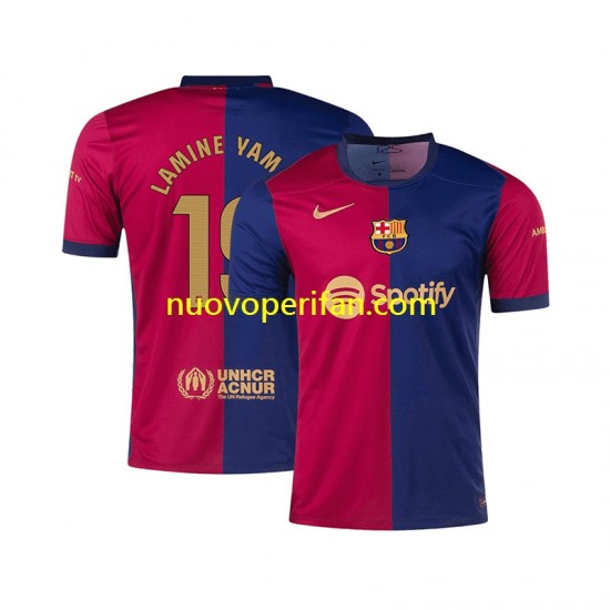 Maglie da Calcio FC Barcelona Lamine Yamal 19 Uomo Prima Tenuta 2024-2025 Maniche Corte