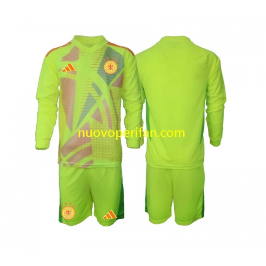 Maglie da Calcio Germania Portiere Bambino Trasferta Tenuta Euro 2024 Maniche Lunghe