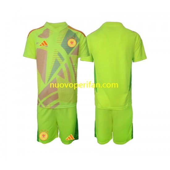 Maglie da Calcio Germania Portiere Bambino Trasferta Tenuta Euro 2024 Maniche Corte