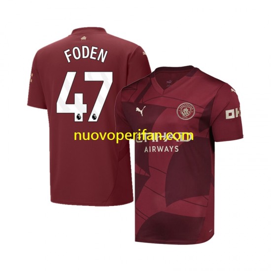 Maglie da Calcio Manchester City Phil Foden 47 Uomo Alternativa Tenuta 2024-2025 Maniche Corte