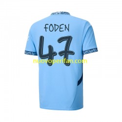 Maglie da Calcio Manchester City UCL Font FODEN 47 Uomo Prima Tenuta 2024-2025 Maniche Corte