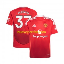 Maglie da Calcio Manchester United Kobbie Mainoo 37 Uomo Prima Tenuta 2024-2025 Maniche Corte