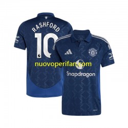Maglie da Calcio Manchester United Marcus Rashford 10 Uomo Trasferta Tenuta 2024-2025 Maniche Corte