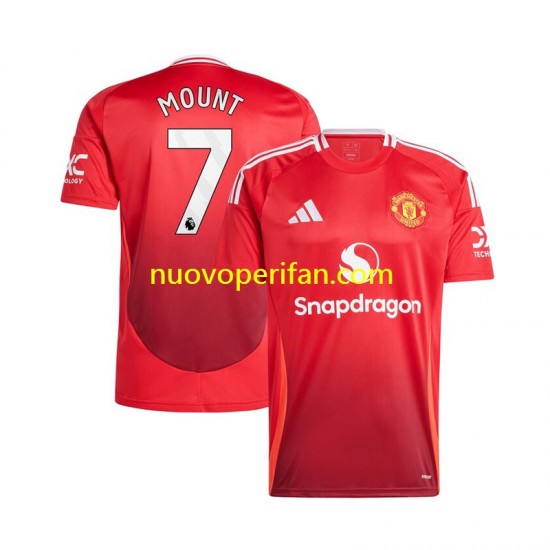 Maglie da Calcio Manchester United Mason Mount 7 Uomo Prima Tenuta 2024-2025 Maniche Corte