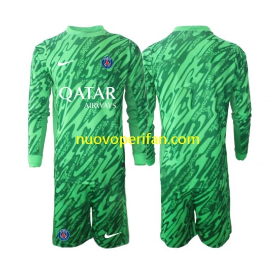 Maglie da Calcio Paris Saint-Germain Portiere Bambino Trasferta Tenuta 2024-2025 Maniche Lunghe