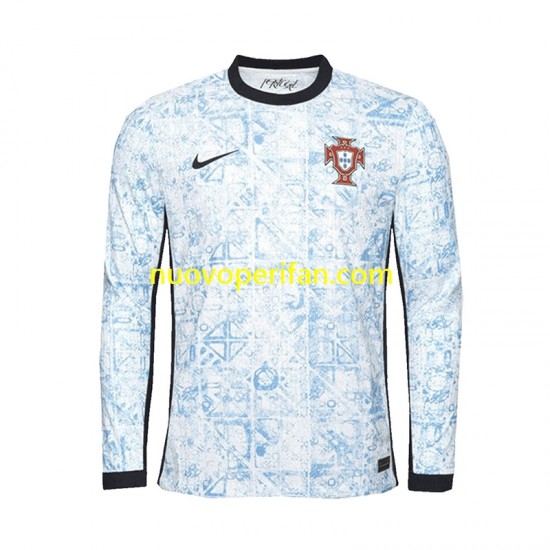 Maglie da Calcio Portogallo Uomo Trasferta Tenuta Euro 2024 Maniche Lunghe