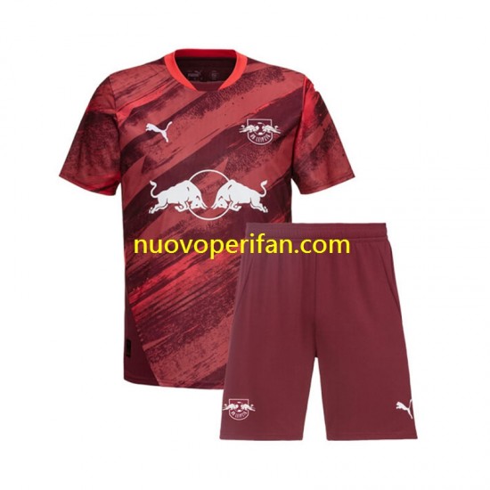 Maglie da Calcio RB Leipzig Bambino Trasferta Tenuta 2024-2025 Maniche Corte