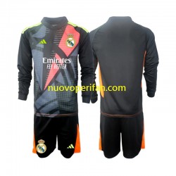Maglie da Calcio Real Madrid Portiere Bambino Trasferta Tenuta 2024-2025 Maniche Lunghe